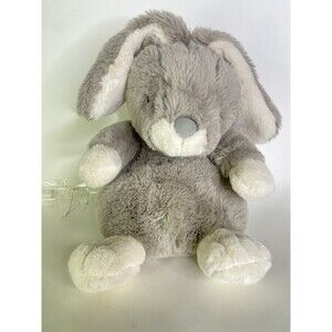 Marshalls Bunny Rabbit Plush Stuffed Animal Toy Gray Cream Buttons on Back